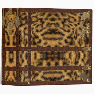 Classeur Poster de animal de léopard tribal en cuir vintage