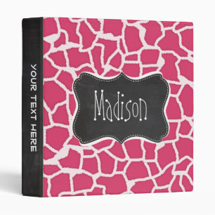 Classeur Poster de animal en girafe rose foncé; tableau de 