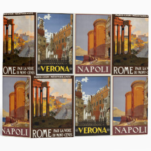 Classeur poster Italie collage ville rétro italienne