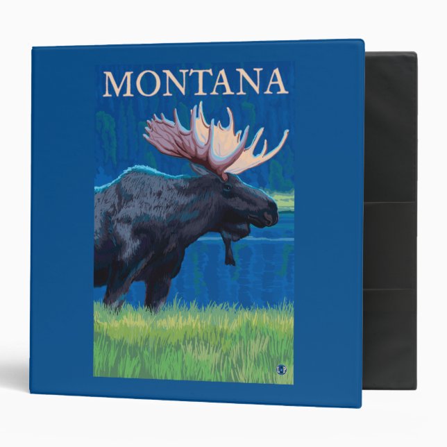 Classeur Poster Vintage voyage MontanaMoose (Devant/intérieur)