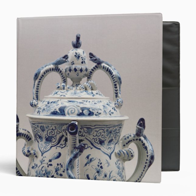 Classeur Pot, bleu et blanc de posset de Lambeth Delftware (Devant/Intérieur)