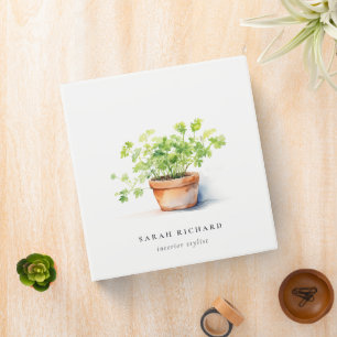 Classeur Pot Herbe Persil Coriander Aquarelle Botanique