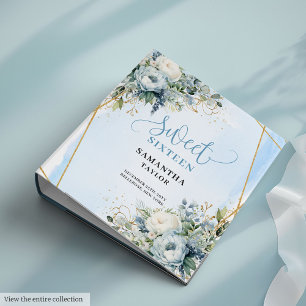 Classeur Poudre de Bohème Bleu Floral de Verdure Sweet 16