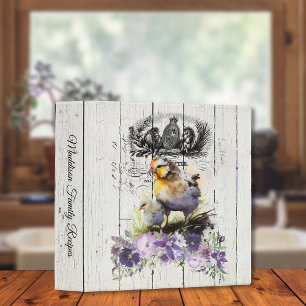 Classeur Poules Cornish Cross Floral Campagne Française