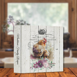 Classeur Poules Leghorn Florales de Ferme