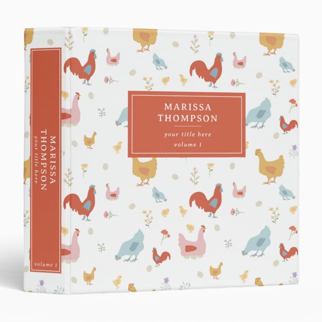 Classeur Poules mignonnes et poulets bébé Album photo (Devant/Côté)
