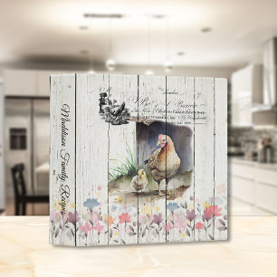 Classeur Poules Plymouth Rock Floral Campagne Française