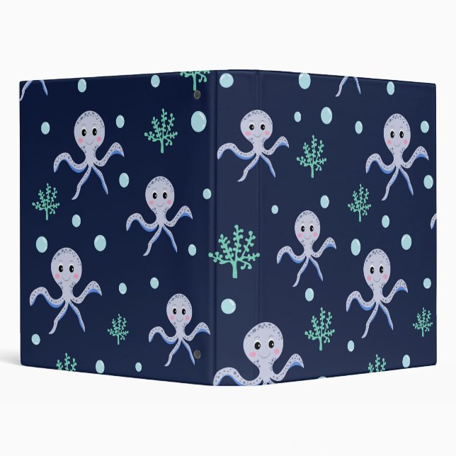 Classeur Poulpe sous la mer motif pour enfants (Arrière-plan)