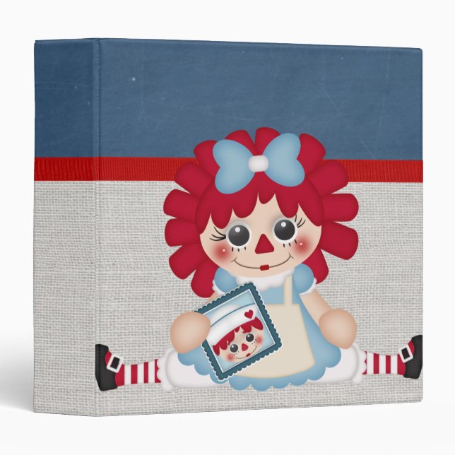 Classeur Poupée de chiffon Raggedy de pays Girly adorable (Devant/Côté)