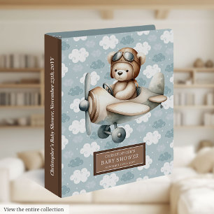 Classeur pour Baby Shower Garçon avec Ourson Aviat