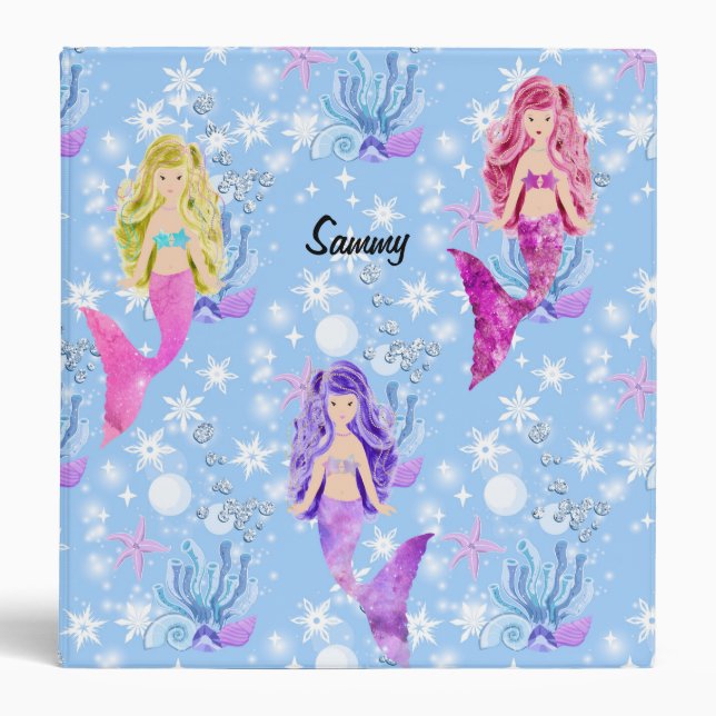 Classeur pour Jeune Fille avec Mermaids & Mer (Devant)