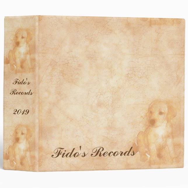 Classeur Pour l'amour des chiots sur mesure (Devant/Côté)