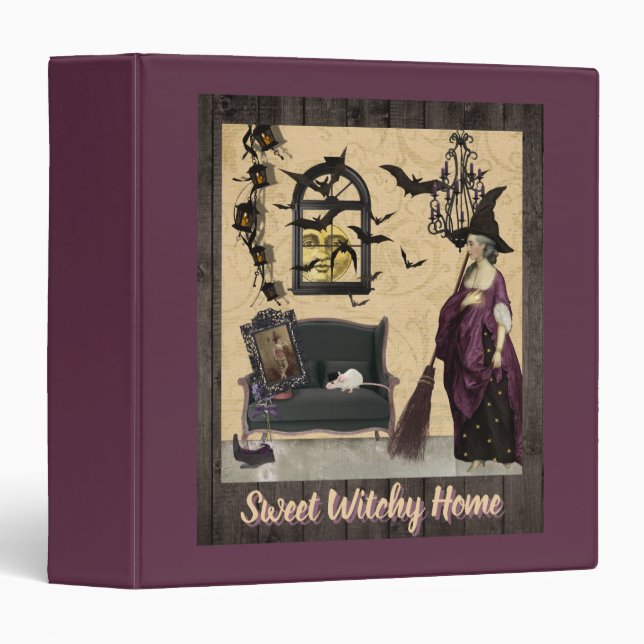 Classeur Pourpre à la maison doux de Witchy (Devant/Côté)