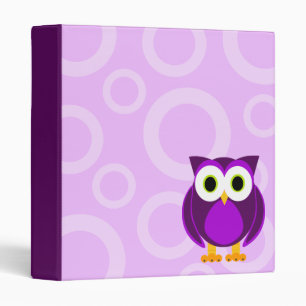 Classeur pourpre de conception de hibou 1"