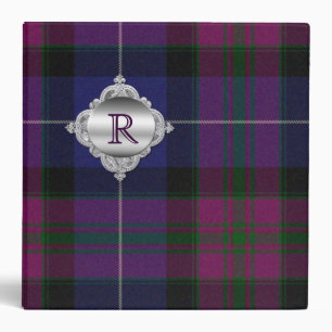 Classeur pourpre de plaid de tartan de joli