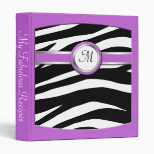 Classeur pourpre de recette de monogramme