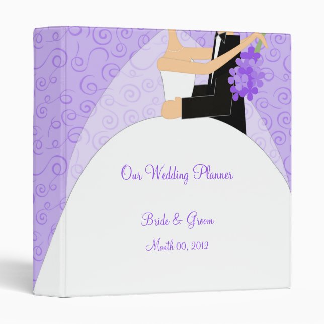 Classeur pourpre de wedding planner (Devant/Côté)