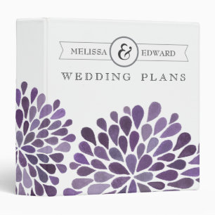 Classeur pourpre de wedding planner de dahlias