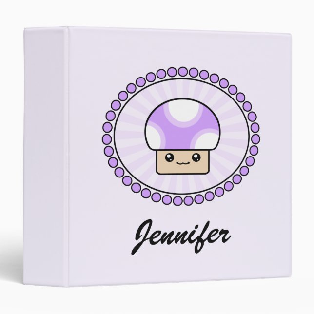 Classeur pourpre d'école de souffles de champignon (Devant/Côté)