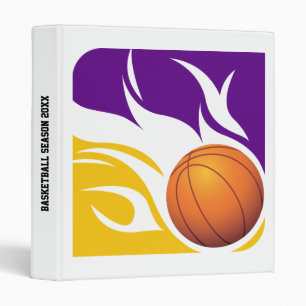 Classeur Pourpre flamboyant et or de basket-ball