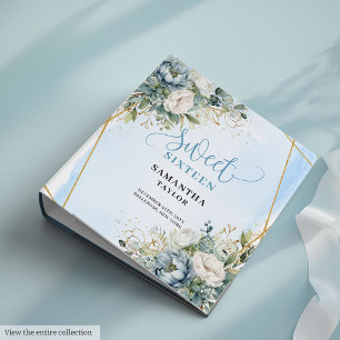 Classeur Poussiéreux Bleu Ivoire Floral Radiant Boho Sweet