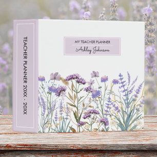 Classeur Prairie de fleurs sauvages violettes aquarelle per