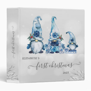 Classeur Premier Noël, gnomes bleus