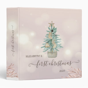 Classeur Premier Noël, joli pin sylvestre aquarelle