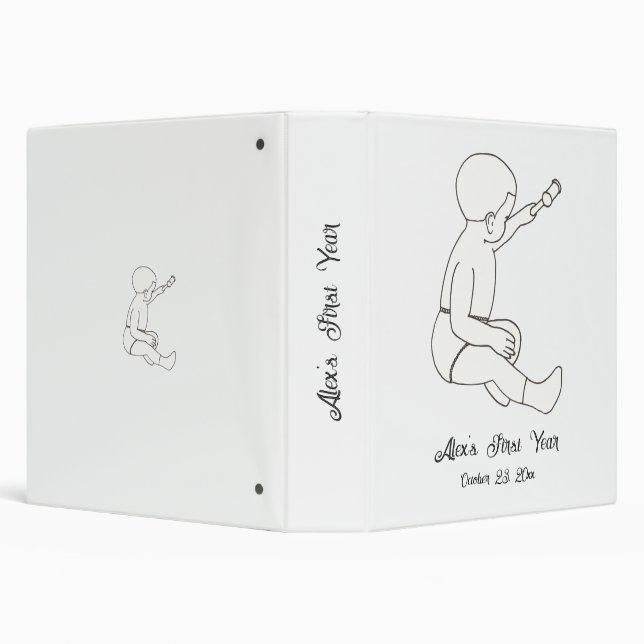 Classeur Première année du bébé, album blanc (Arrière-plan)