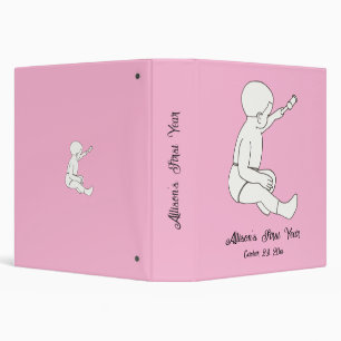 Classeur Première année du bébé, album de scrapbook rose