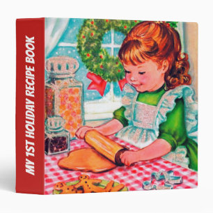Classeur première recette de cuisson de Noël rétro vintage