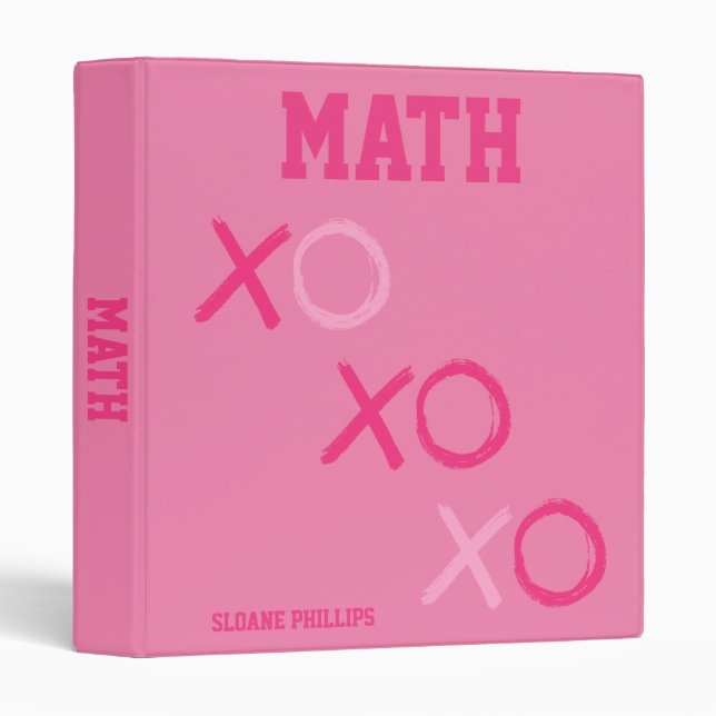 Classeur Preppy Pink School Sujet (Devant/Côté)