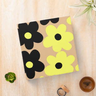 Classeur Preppy Yellow Black Hippie Motif