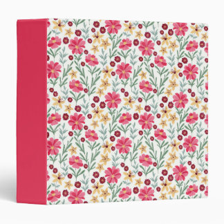 Classeur Pretty Pink and Yellow Vintage Floral Pattern