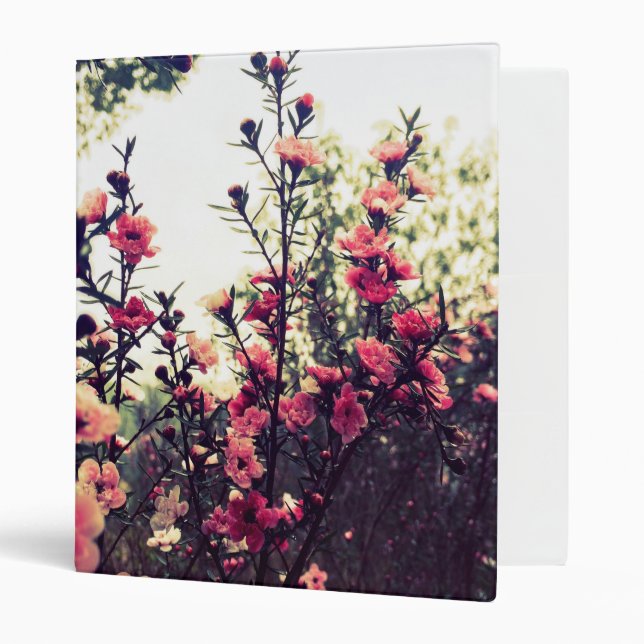 Classeur Pretty Pink Flower Meadow (Devant/intérieur)