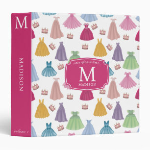 Classeur Princess Dresses Fairytale Petite fille Monogramme