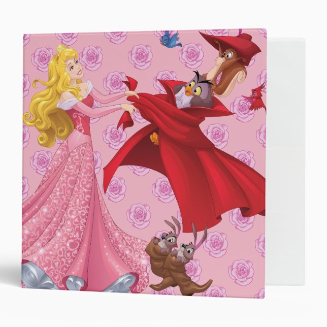 Classeur Princesse Aurora et Animaux forestiers (Devant/intérieur)