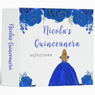 Classeur Princesse aux Cheveux Blonds Quinceanera Floral Bl