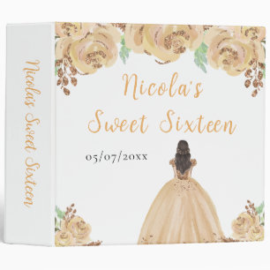 Classeur Princesse aux Cheveux Bruns Peach Floral Sweet Sei