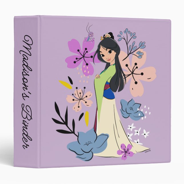 Classeur Princesse Disney | Mulan dans le jardin (Devant/Côté)