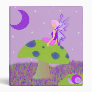 Classeur Princesse féerique mignonne sur le champignon ave