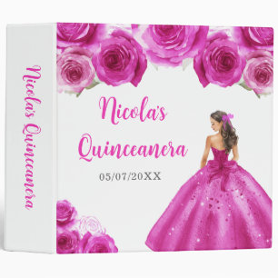 Classeur Princesse Florale en Robe Chaude Quinceanera
