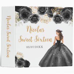 Classeur Princesse Florale en Sweet sixteen Robe Noire
