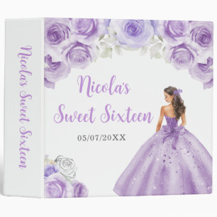 Classeur Princesse Florale en Sweet sixteen Robe violette