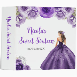 Classeur Princesse Florale en Sweet sixteen rose foncé