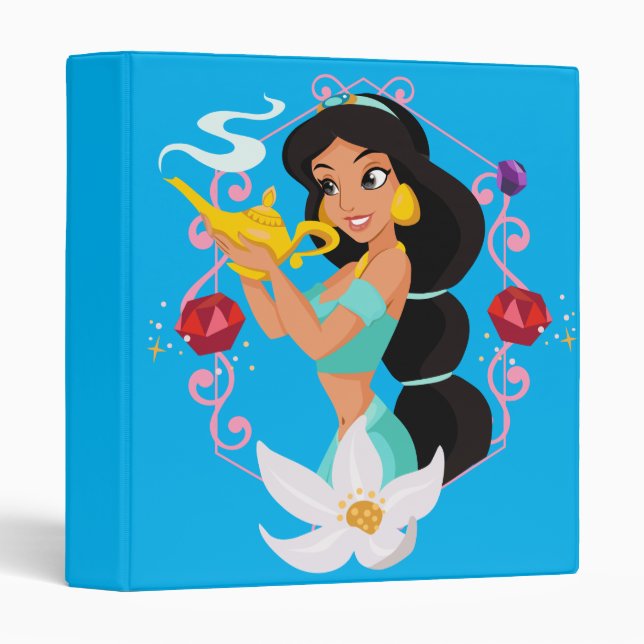 Classeur Princesse Jasmine Avec Lampe Magique (Devant/Côté)