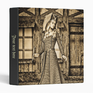 Classeur Princesse Médiévale Sépia Art Renaissance