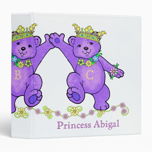 Classeur Princesse pourpre gambadante Bears Custom (Devant/Côté)