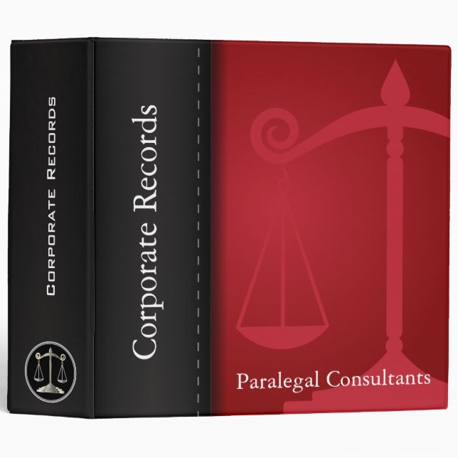 Classeur Procureur | Scales de justice | Rouge | Avocat (Devant/Côté)