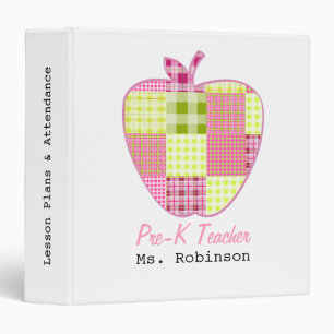 Classeur Professeur d'Apple Pre-K de plaid